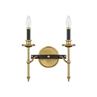 Savoy House 9-9510-2-143 2-Lights 120W Matte Black and Warm Brass Wall Sconce