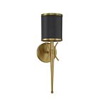 Savoy House Quincy 9-9944-1-143 1-Light Matte Black with Warm Brass Wall Sconce