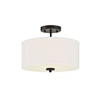Savoy House Meridian M60008MBK 2-Lights 120W Matte Black Semi Flush Mount
