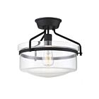 Savoy House Meridian M60011MBK 1-Lights 60W Matte Black Semi Flush Mount