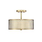 Savoy House Meridian M60016NB 2-Lights 120W Natural Brass Semi Flush Mount