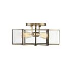 Savoy House Meridian M60021NB 2-Lights 120W Natural Brass Semi Flush Mount