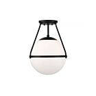 Savoy House Meridian M60054MBK 1-Lights 60W Matte Black Semi Flush Mount