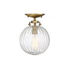 Savoy House Meridian M60056NB 1-Lights 60W Natural Brass Semi Flush Mount