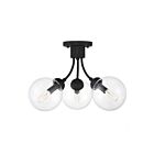 Savoy House Meridian M60060MBK 3-Lights 180W Matte Black Semi Flush Mount