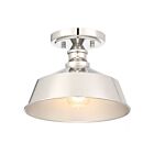 Savoy House Meridian M60068PN 1-Lights 60W Polished Nickel Semi Flush Mount