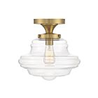 Savoy House Meridian M60069NB 1-Lights 60W Natural Brass Semi Flush Mount