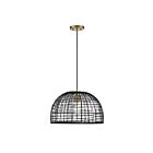Savoy House Meridian M70105BRNB 1-Lights 60W Black with Natural Brass Accents Pendant