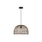 Savoy House Meridian  M70105DR 1-Lights 60W Dark Rattan with a Dark Brown Socket Pendant
