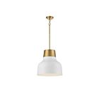 Savoy House Meridian  M70115WHNB 1-Lights 60W White with Natural Brass Pendant