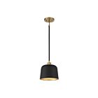 Savoy House Meridian  M70118MBKNB 1-Lights 60W Matte Black with Natural Brass Pendant