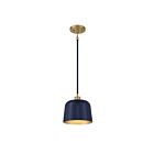 Savoy House Meridian  M70118NBLNB 1-Lights 60W Navy Blue with Natural Brass Pendant