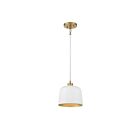 Savoy House Meridian  M70118WHNB 1-Lights 60W White with Natural Brass Pendant