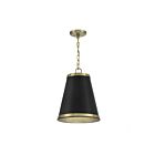 Savoy House Meridian  M7014MBKNB 1-Lights 60W Matte Black with Natural Brass Pendant