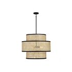 Savoy House Meridian  M7016MBK 3-Lights 180W Natural Cane with Matte Black Pendant
