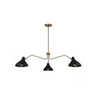 Savoy House Meridian  M7019MBKNB 3-Lights 180W Matte Black with Natural Brass Pendant