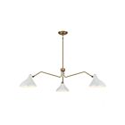 Savoy House Meridian  M7019WHNB 3-Lights 180W White with Natural Brass Pendant