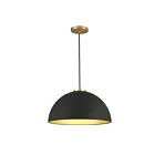 Savoy House Meridian  M7024MBKNB 1-Lights 60W Matte Black with Natural Brass Pendant