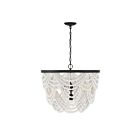 Savoy House Meridian M100101GRORB 5-Lights 300W Grecian White with Oil Rubbed Bronze Chandelier