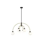 Savoy House Meridian M100114MBKNB 6-Lights 240W Matte Black with Natural Brass Chandelier