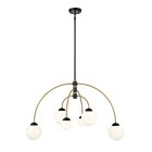 Savoy House Meridian M100114MBKNB 6-Lights 240W Matte Black with Natural Brass Chandelier