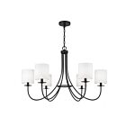 Savoy House Meridian M100117MBK 6-Lights 360W Matte Black Chandelier