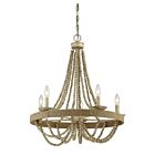 Savoy House Meridian M10014-97 5-Lights 300W Natural Wood with Rope Chandelier