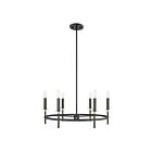Savoy House M100140MBKNB 6-Lights 360W Matte Black and Natural Brass Chandelier