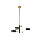 Savoy House M100143MBKNB 3-Lights 180W Matte Black and Natural Brass Chandelier