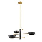 Savoy House M100143MBKNB 3-Lights 180W Matte Black and Natural Brass Chandelier