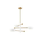 Savoy House M100143WHNB 3-Lights 180W White and Natural Brass Chandelier