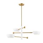 Savoy House M100143WHNB 3-Lights 180W White and Natural Brass Chandelier