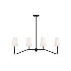 Savoy House Meridian M10078MBK 4-Lights 240W Matte Black Linear Chandelier