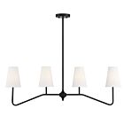 Savoy House Meridian M10078MBK 4-Lights 240W Matte Black Linear Chandelier