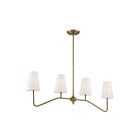 Savoy House Meridian M10078NB 4-Lights 240W Natural Brass Linear Chandelier