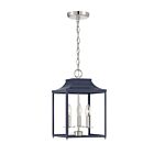 Savoy House Meridian  M30013NBLPN 3-Lights 180W Navy Blue with Polished Nickel Pendant