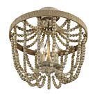 Savoy House Meridian M60002-97 3-Lights 180W Natural Wood with Rope Semi Flush Mount
