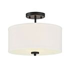 Savoy House Meridian M60008MBK 2-Lights 120W Matte Black Semi Flush Mount