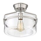 Savoy House Meridian M60011BN 1-Lights 60W Brushed Nickel Semi Flush Mount
