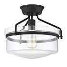 Savoy House Meridian M60011MBK 1-Lights 60W Matte Black Semi Flush Mount