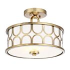 Savoy House Meridian M60015NB 2-Lights 120W Natural Brass Semi Flush Mount