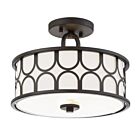 Savoy House Meridian M60015ORB 2-Lights 120W Oil Rubbed Bronze Semi Flush Mount