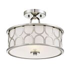Savoy House Meridian M60015PN 2-Lights 120W Polished Nickel Semi Flush Mount