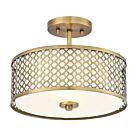 Savoy House Meridian M60016NB 2-Lights 120W Natural Brass Semi Flush Mount