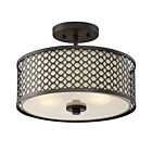 Savoy House Meridian M60016ORB 2-Lights 120W Oil Rubbed Bronze Semi Flush Mount