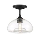 Savoy House Meridian M60017MBK 1-Lights 60W Matte Black Semi Flush Mount