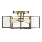Savoy House Meridian M60021NB 2-Lights 120W Natural Brass Semi Flush Mount