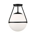 Savoy House Meridian M60054MBK 1-Lights 60W Matte Black Semi Flush Mount