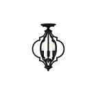 Savoy House Meridian M60055MBK 3-Lights 180W Matte Black Convertible Semi Flush Mount or Chain Pendant