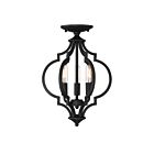 Savoy House Meridian M60055MBK 3-Lights 180W Matte Black Convertible Semi Flush Mount or Chain Pendant